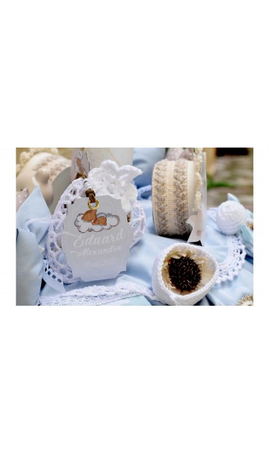 Lumanare de botez cu ursuleti si baloane personalizata prin coasere Air Balloons Teddy Bears 14